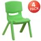 Emma and Oliver 4 Pack Plastic Stackable Pre-K/School Chairs with 10.5"H Seat